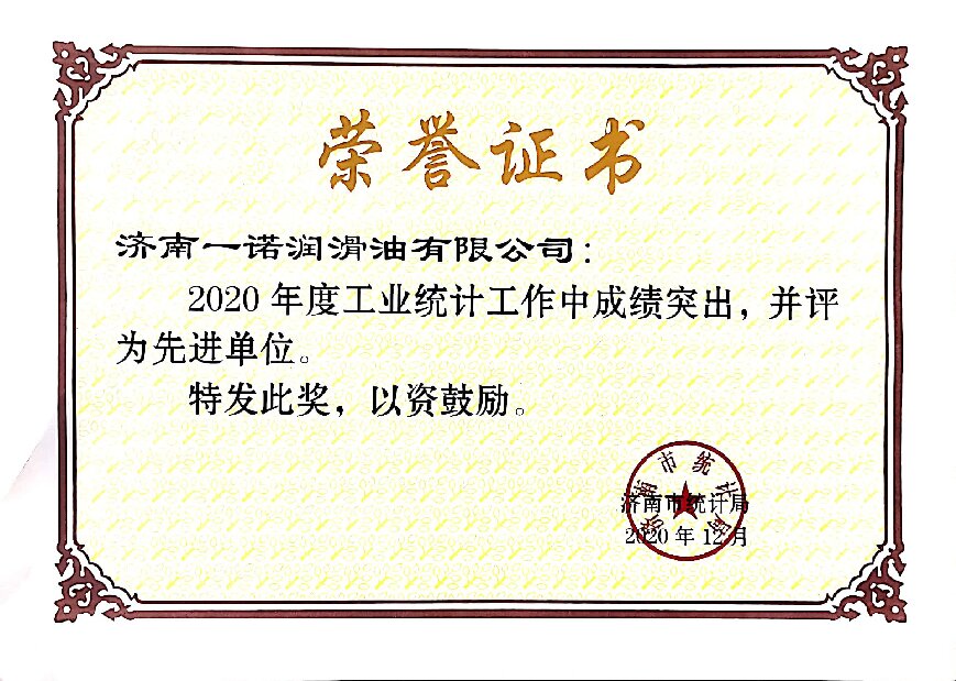 济南市工业统计工作先进单位